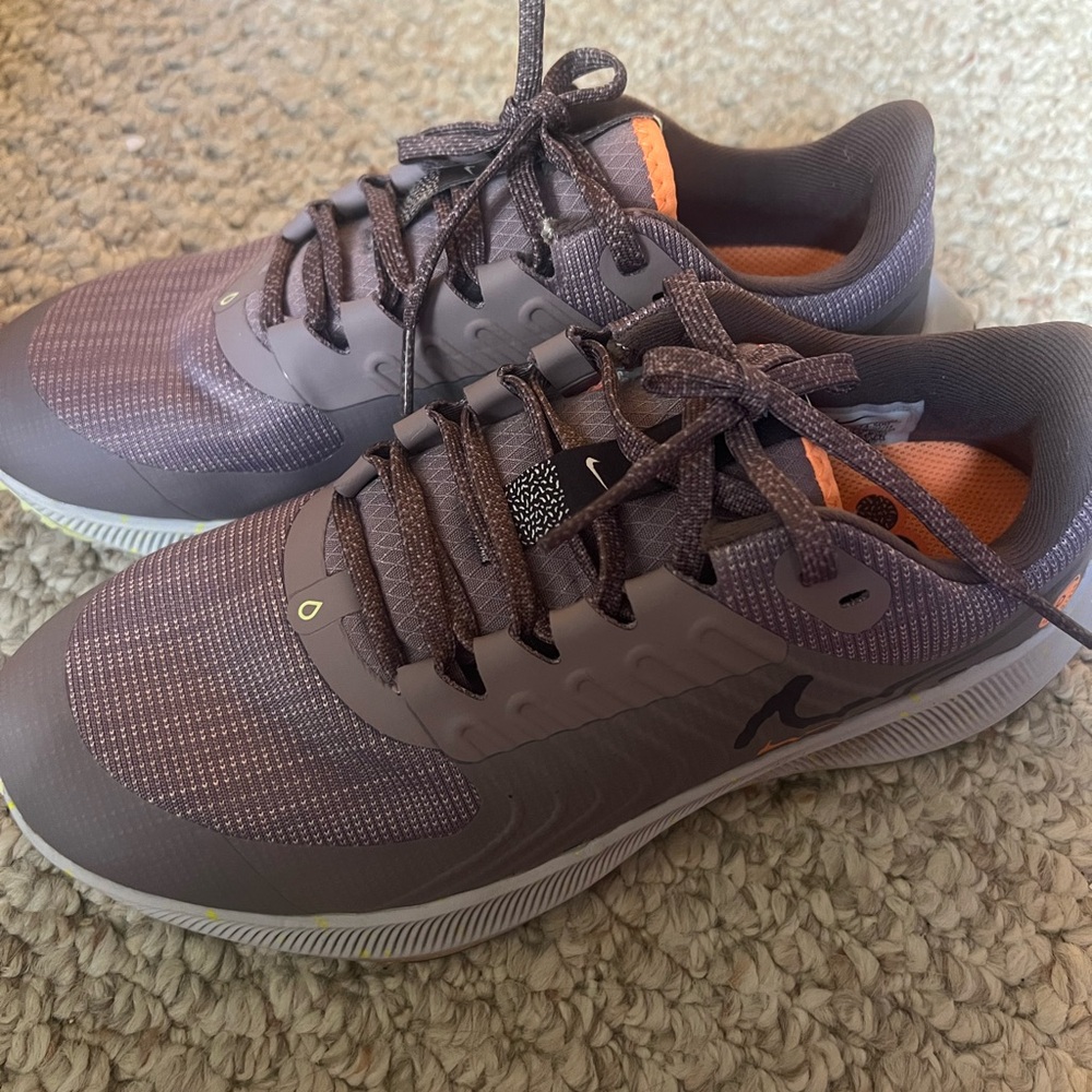 Nike Air Zoom Pegasus 38 Shield Trail Running Shoe Purple and Orange